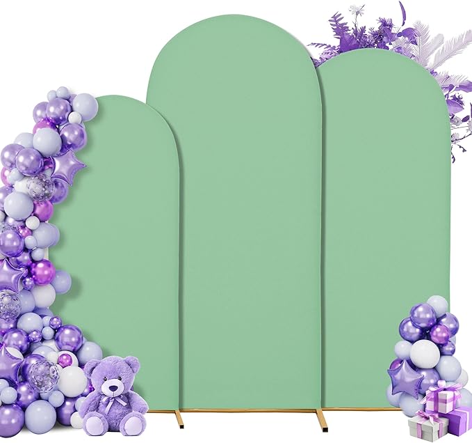 3-Piece Arch Cover Bundle – 7.2FT, 6.6FT & 6FT Stretch Spandex Backdrop Set – Wedding, Birthday & Photo Booth Arch Covers for Every Event