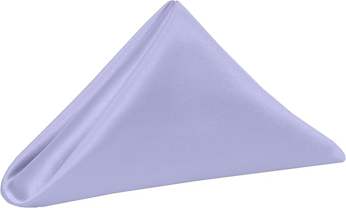 Ultimate Textile Lilac Bridal Satin Wedding Napkins 17" x 17" (Set of 36) - Cloth Napkins Bulk Set, Wrinkle & Stain Resistant Polyester for Events