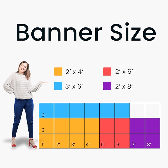 Customizable Vinyl Banner – Personalized Outdoor/Indoor Event Signage for Birthdays, Weddings, Graduations, Business Promotions – Lightweight, Durable, Weather-Resistant, Full-Color Printing (2'x5' / Vertical)