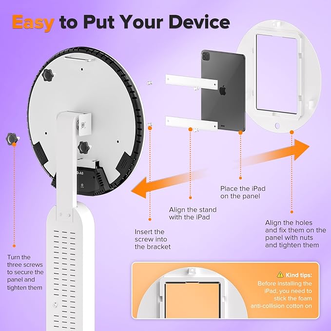 Portable Photo Booth Machine for iPad 10.2in 10.9in 11in 12.9in 13in, Software Remote Control Selfie Photobooth Logo Custom with Light Ring Flight Case