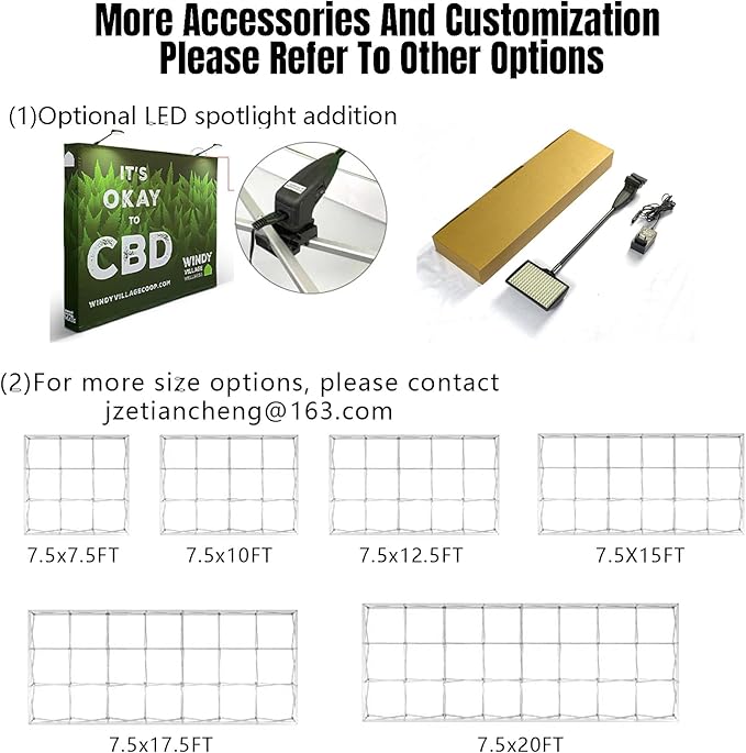 Customize Pop Up Banner with Stand for Tradeshow Backdrop,Tradeshow Dispaly,Step and Repeat Tension Fabric Backdrop for Trade Show Booth and Photography(7.5x10FT)