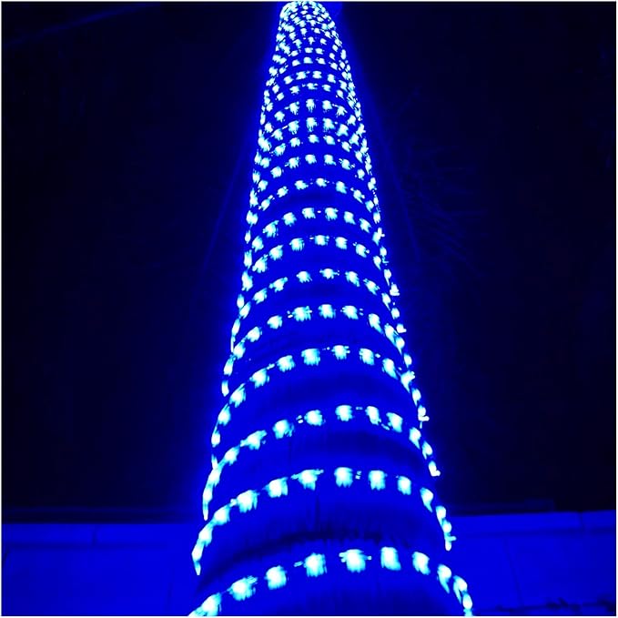 Russell Decor 100ft/30m Led Rope Lights Lamps Kit Indoor Outdoor Decorative Lighting for Party Wedding Trees Backyard Patio Deck Bright Flexible String Tube Lights Waterproof- Blue