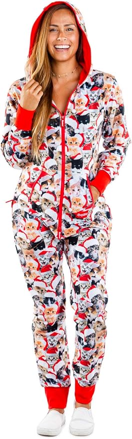 Tipsy Elves Christmas Onesies for Adults - Comfy Unisex Matching Holiday Jumpsuits with Convenient Pockets