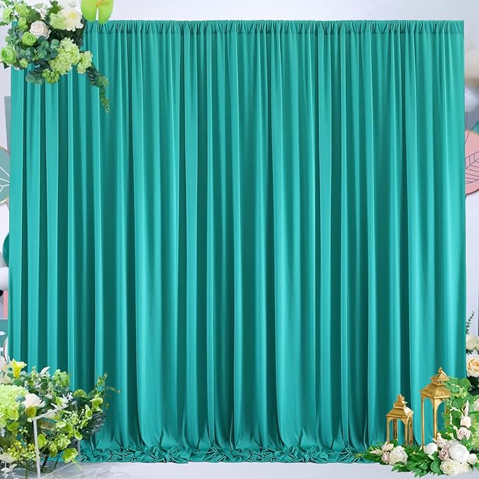 10 ft x 20 ft Wrinkle Free Turquoise Backdrop Curtain for Parties, Thick Polyester Teal Photo Backdrop Drapes,4 Panels 5ft x 10ft for Baby Shower Wedding Engagement Birthday Mermaid Party