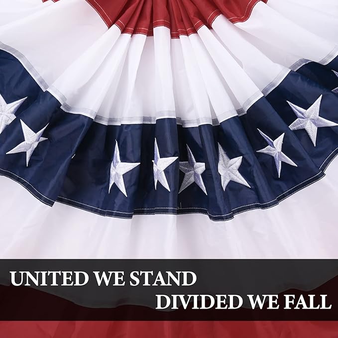 American Fan Bunting 2 x 4 Ft American Pleated Fan Flag,American Flag Bunting Patriotic Half Fan Bunting Flag, 4th of July Decorations Flags for outdoor