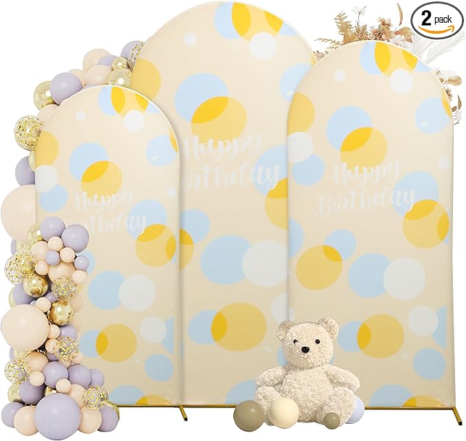 3-Piece Arch Cover Bundle – 7.2FT, 6.6FT & 6FT Stretch Spandex Backdrop Set – Wedding, Birthday & Photo Booth Arch Covers for Every Event