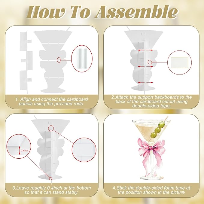 4ft Large Martini Pink Bow Cardboard Cutout A Tini Bit Older Birthday Standup Green Cocktail Glass Backdrop Decorations for Women Bar Coquette Bachelorette Bridal Shower Party Decor