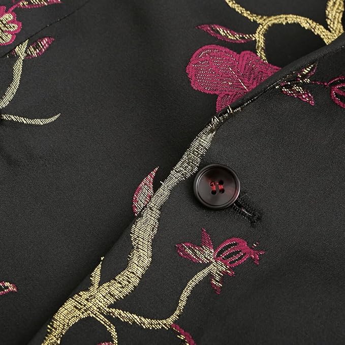 Cloudstyle Mens 2 Piece Floral Dress Suit One Button Dinner Tuxedo Jacket & Pants