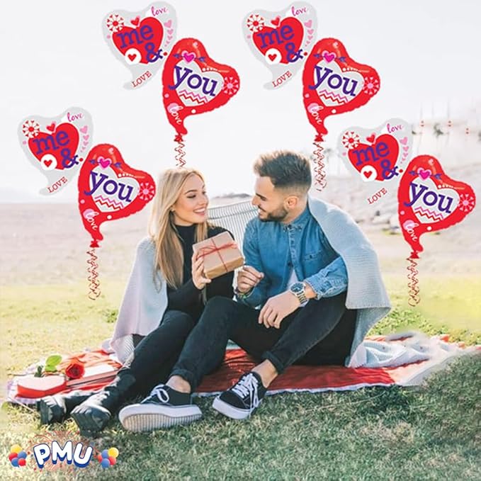PMU Valentine's Day "Me & You" 42in Mylar-Foil Balloon 10/pkg