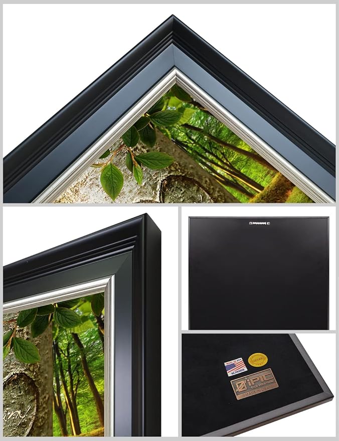 IPIC - Love Evergreen, Personalized Framed Wall Art with Names and Date on, Giclee Prints Framed with Solid Wood, Custom Memorial Gifts for Anniversary. Total Size: 27.25" W x 19.25" H
