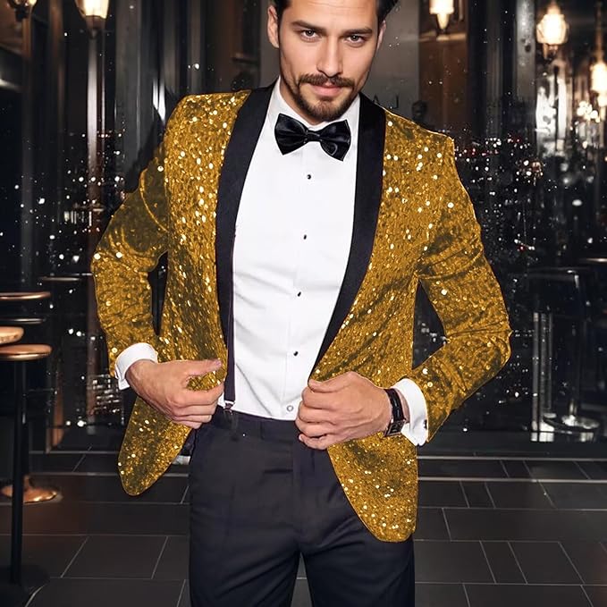 High-End Suits Sequins Men Tuxedo Sparkly Shawl Lapel Homecoming Suit Glitter 2 Pieces Party Prom Festival Blazer Pants