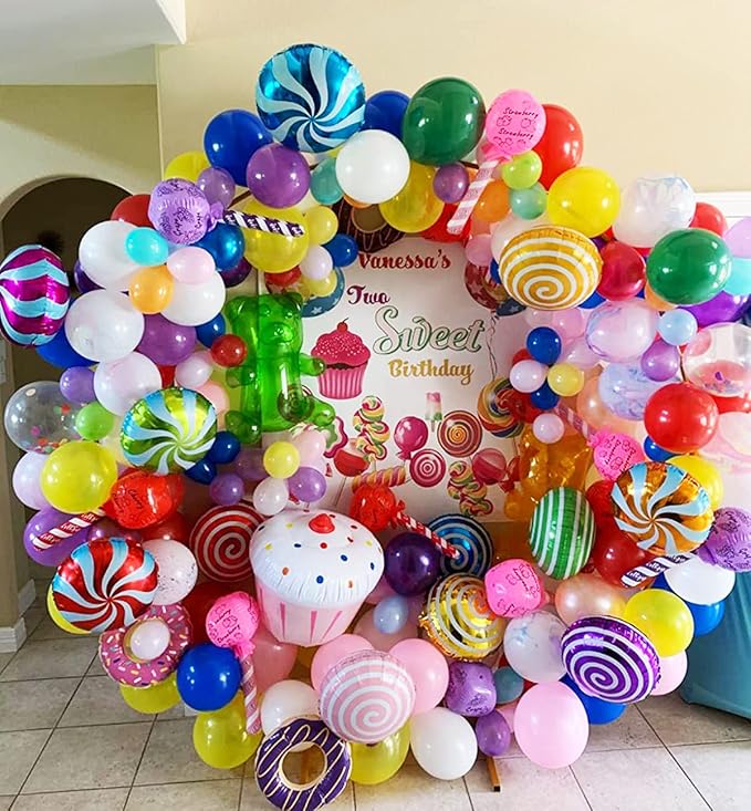 LANGXUN 7.2ft White Metal Round Balloon Arch kit, Backdrop Stand Metal Circle Balloon Arch Frame for Wedding Birthday Party Decoration, Graduation Decorations and Baby Shower Photo Background