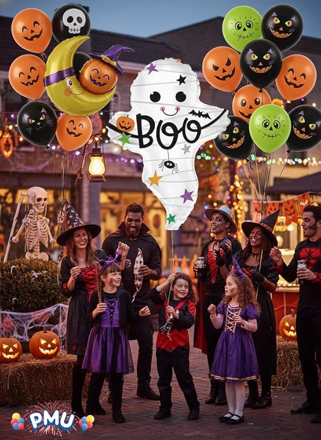 PMU 10 Pc Mummy Ghost 25in Balloon for Halloween Party Spooky Decorations