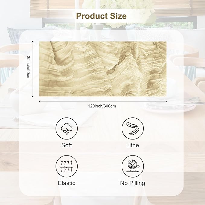 10 Pack Beige Cheesecloth Table Runner 35x120 Inch 10Ft Rustic Gauze Cheese Cloth Table Runner Sheer Cheesecloth Table Runners for Wedding Party Bridal Shower Decoration