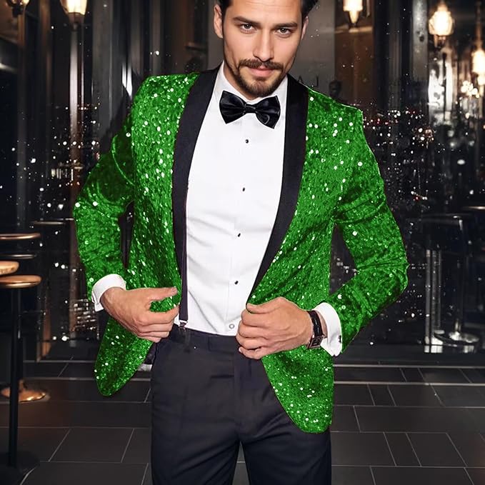 High-End Suits Sequins Men Tuxedo Sparkly Shawl Lapel Homecoming Suit Glitter 2 Pieces Party Prom Festival Blazer Pants