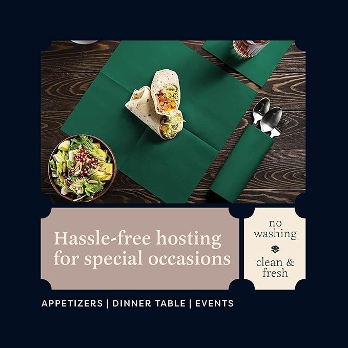 Linen-Feel Cocktail Napkins - Decortive Cloth-Like Cream Dessert And Beverage Napkins - Soft And Absorbent. For Restaurant, Bar, Cafe, Or Event. (Pack of 100)