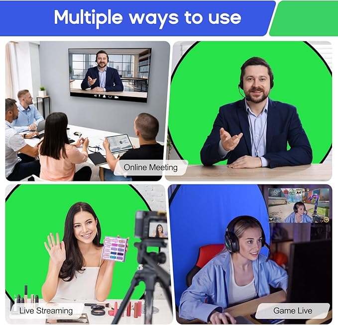 Portable Blue Green Screen Chair, 57 in Greenscreen Backdrop with Stand 2-in-1Double Sided Foldable Green Background, for Video Chats and Meetings, Photography, Photo Zoom, Streaming Games