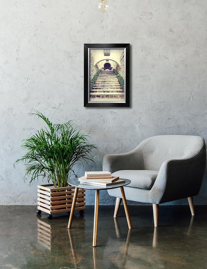 IPIC - Love You Every Step, Personalized Artwork with Names and Date on for Home Decor, Customized Gift for Anniversary,Wedding,Birthday and Holidays. Picture size: 18x12, Framed Size: 21x15