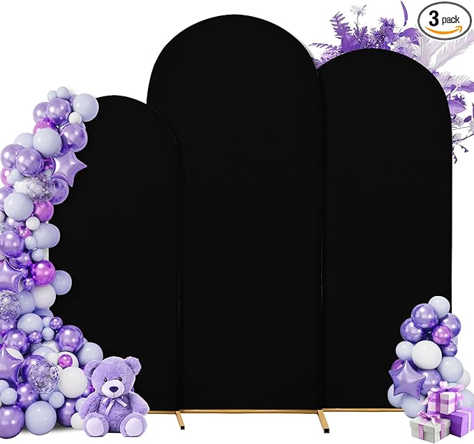 3-Piece Arch Cover Bundle – 7.2FT, 6.6FT & 6FT Stretch Spandex Backdrop Set – Wedding, Birthday & Photo Booth Arch Covers for Every Event