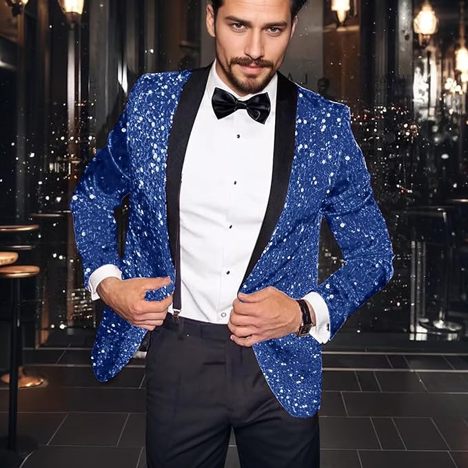 High-End Suits Sequins Men Tuxedo Sparkly Shawl Lapel Homecoming Suit Glitter 2 Pieces Party Prom Festival Blazer Pants