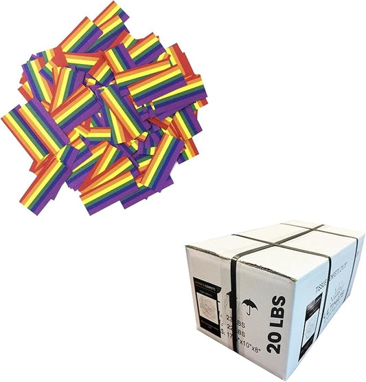 Ultimate Confetti, Colorful Biodegradable Confetti - Rectangular Rainbow Fluttering Tissue Paper Confetti for Cannon and Launcher use – Best for Gender Reveal, Parties, and Concerts - 20 lb, 320 oz