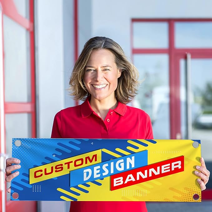 Custom Vinyl Banners and Signs 3'x8', Indoor or Outdoor Large Personalized Backdrop for Parties, Business, Birthday, Back to School & Event Decoration