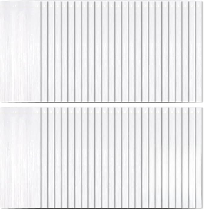 White Foil Fringe Curtains 50 Pack 3.2ft x 8.2ft Fringe Backdrop Curtains Metallic Tinsel Streamer Photo Backdrop for Birthday Party Decorations Halloween Christmas Party Supply (White)