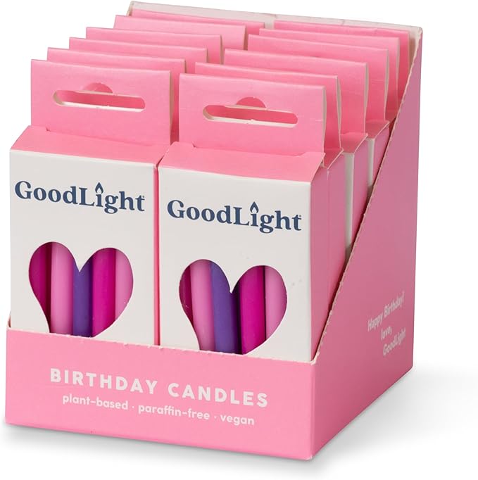 Birthday Candles (Pinks and Purples) Case of 12-144 Candles Total