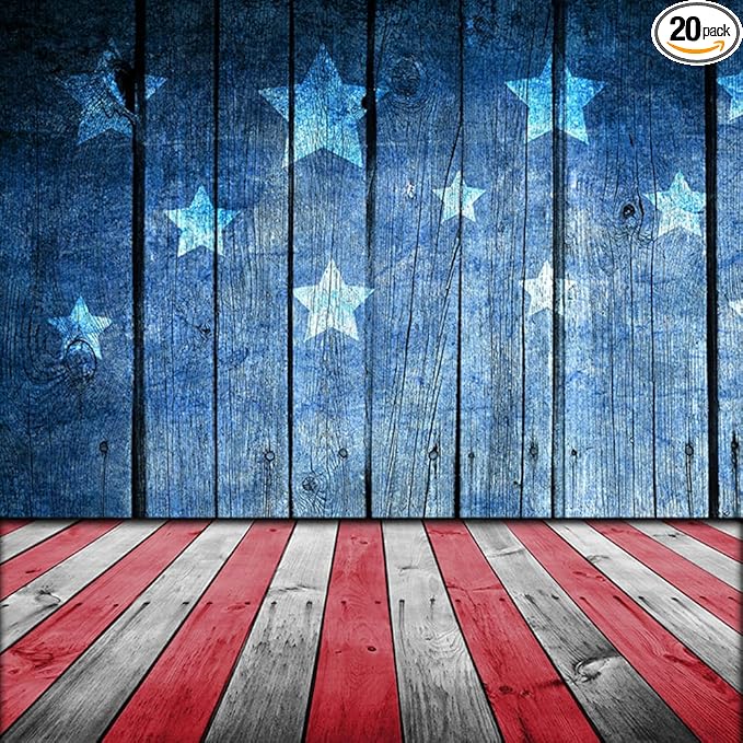 LTLYH 10x10ft Patriotic Backdrop 4th of July Independence Day Balloons Veterans Background Festival American Flags Freedom Memorial National Presidents Day Party Decor Supplies Photobooth Props 274