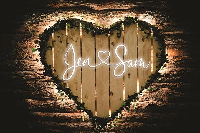 Custom Wedding LED Neon Sign Personalized Couple Names with Heart Neon Light Up Sign Customizable for Home Wedding Engagement Party Backdrop Wall Decor