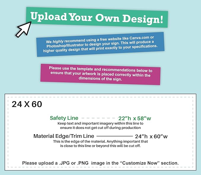 Personalized Mesh Banner – Printed Customizable 9oz Mesh Banner for Indoor and Outdoor Use (2'x5')