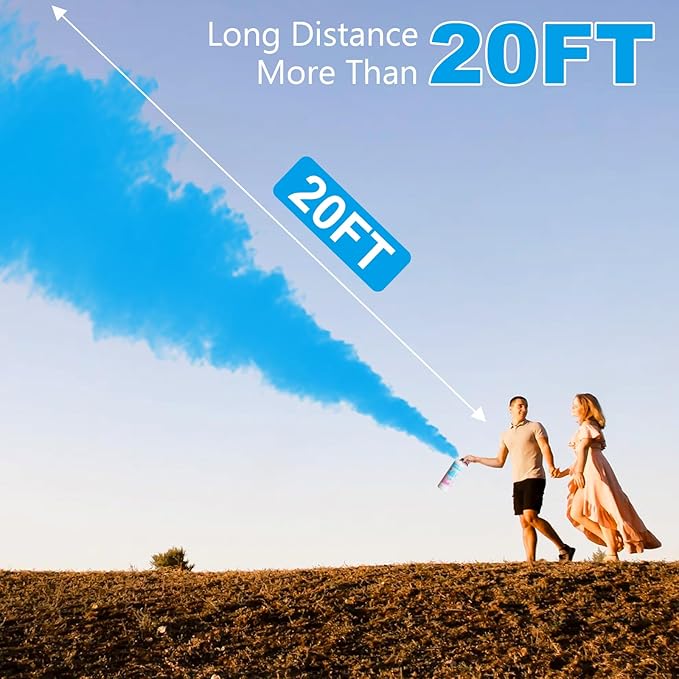 Giant Gender Reveal Fire Extinguisher: 2 Packs Gender Reveal Ideas Only for Baby Boy with 100% Biodegragable for Gender Reveal Decorations - 20+ Feet (Blue)
