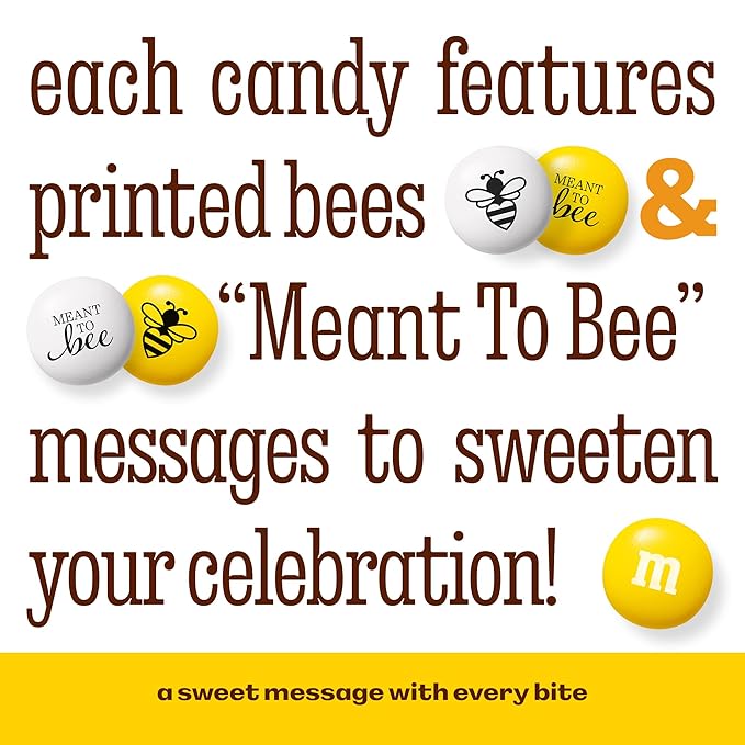 M&M’S WORLD Meant To Bee Milk Chocolate Candy - 2lbs of Bulk Candy for Engagement Party, Wedding Favors, a Chocolate Gift Box and More
