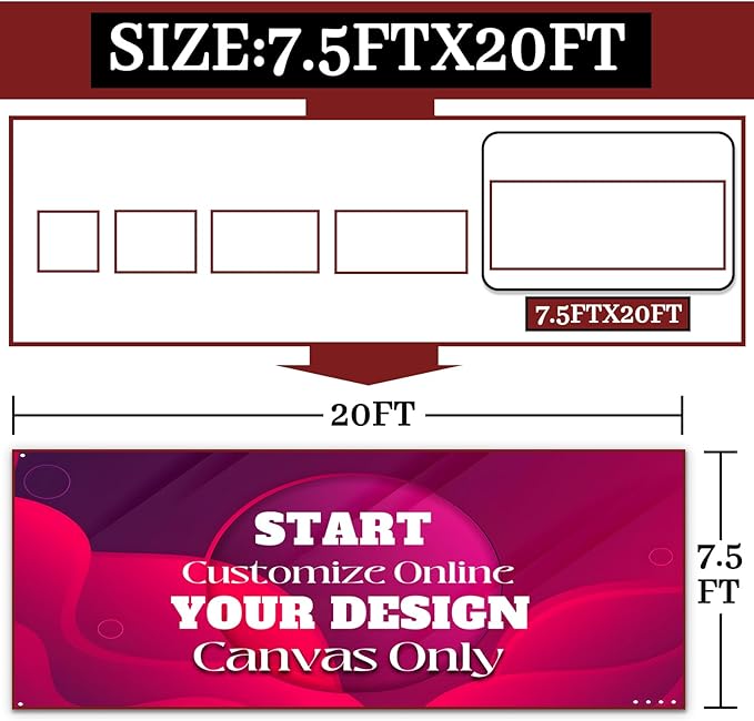 Custom Tension Fabric Display Backdrop Trade Show Backdrop for Weddings, Events, Booth (Banner only, Double Sided Print 7.5x20 Ft)