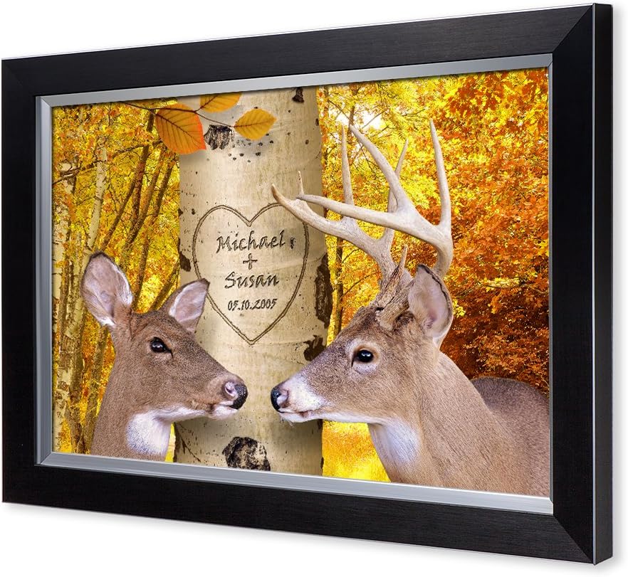 IPIC - Oh My Dear, Personalized Artwork with Names and Date on, Customized Gift for Anniversary,Wedding,Birthday and Holidays. Picture size: 24x16, Framed Size: 27x19