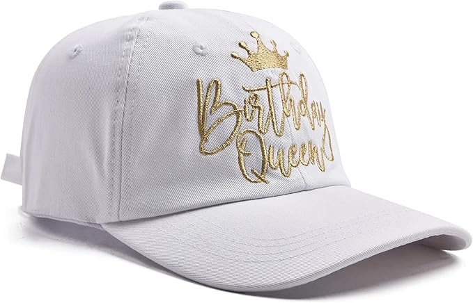 Birthday Party Hats Funny Birthday Queen Squad Embroidery Adjustable Baseball Cap for Women