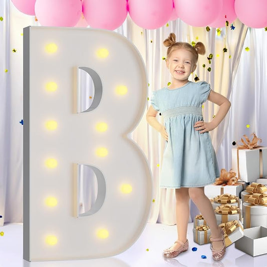 imprsv Marquee Light Up Letters, 4FT Marquee Letters Mosaic Letter for Balloons for Birthday Wedding Engagement Party Decor, Large Marquee Letters for Party Decoration Arch Kit Decorations Letter B