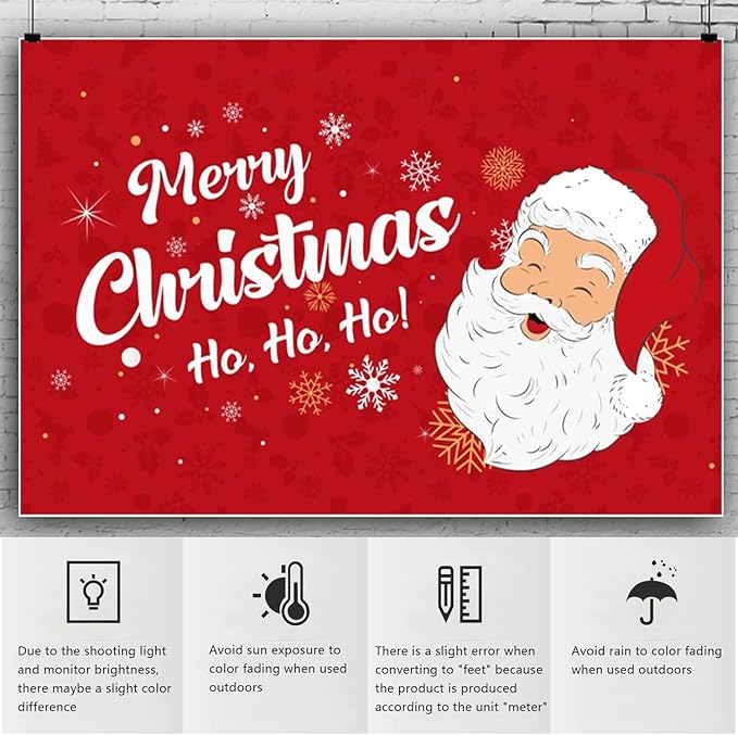 YongFoto Merry Christmas Backdrop 9x6ft Snowflakes Santa Claus's Smiling Fun Photography Background Happy New Year Xmas Eve Family Party Banner Room Decorations Photoshoot Wallpaper Photo Booth