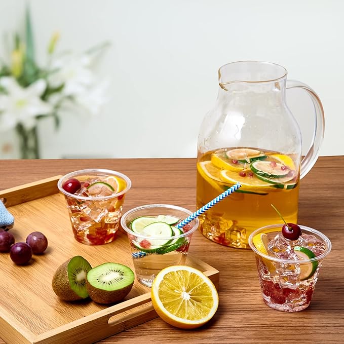 Lilymicky 300 Pack 9 oz Clear Plastic Cups, 9 Ounce Disposable Plastic Drinking Cups, Crystal Clear, for Parties, Ceremonies, Events