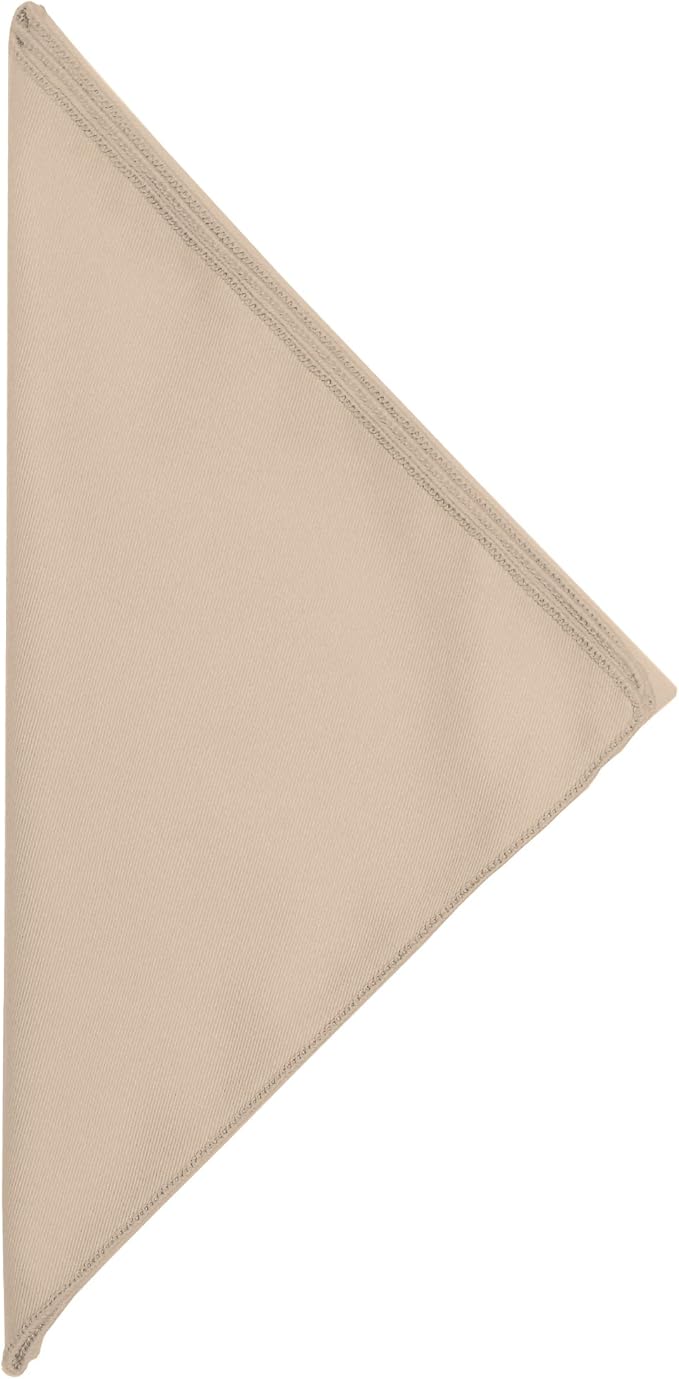 Ultimate Textile Poly-Cotton Twill Beige Cloth Napkins - 17" x 17" (Set of 12) Washable Lunch Napkins for Weddings Restaurants Parties