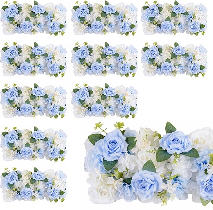 Pack of 10 Wedding Arch Decorations, 20.47 inch Artificial Flower Table Centerpieces Floral Arrangement for Wall Backdrop Party Bridal Shower Event Decor - Blue
