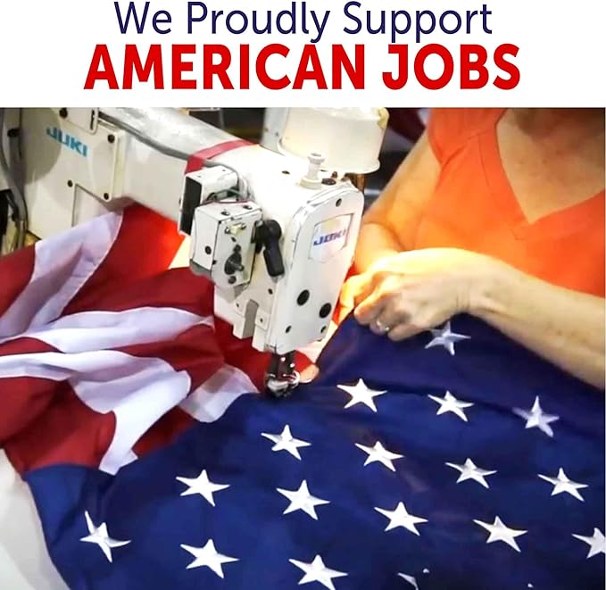 US Flag 6 x 10 ft: 100% American Made – 2 Ply Polyester - Embroidered Stars and Sewn Stripes