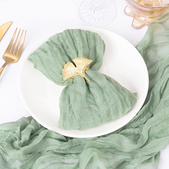 50 Pack Sage Green Cheesecloth Napkins Spring Cloth Napkins Set of 50 Sage Dinner Napkins Bulk 21x21 Inches for Wedding Bridal Shower Baby Shower Valentine's Day