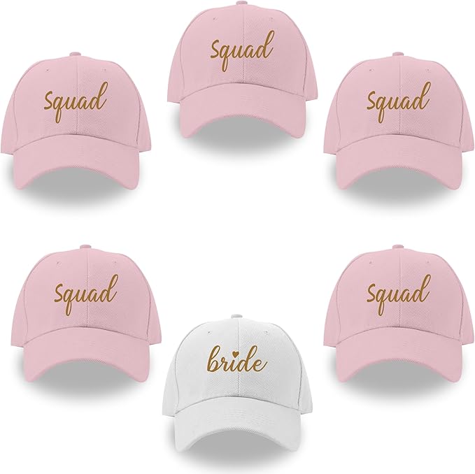 LADY&HOME Bachelor/Bachelorette Party Baseball Hats Set, Embroidered Adjustable Cotton Truck Caps