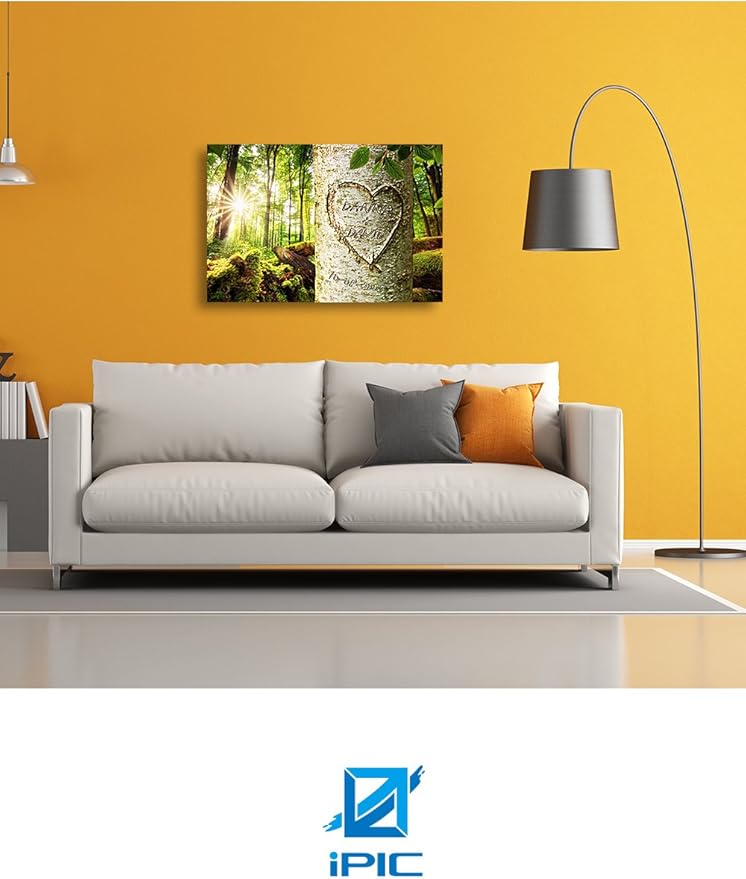 IPIC - Love Evergreen, Personalized Artwork with Names and Date on, Customized Gift for Anniversary,Wedding,Birthday and Holidays. 24x16