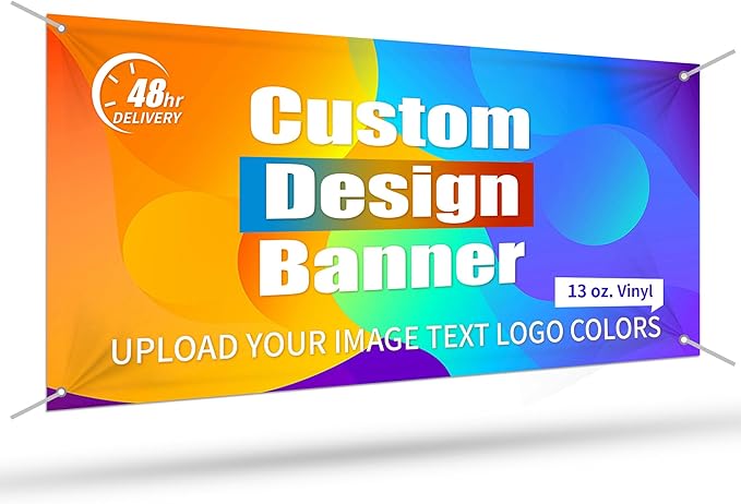 Custom 2'*7' Vinyl Banners and Signs, Large Personalized Backdrop for Business, Birthday, Parties, Back to School & Event Decoration, Indoor & Outdoor