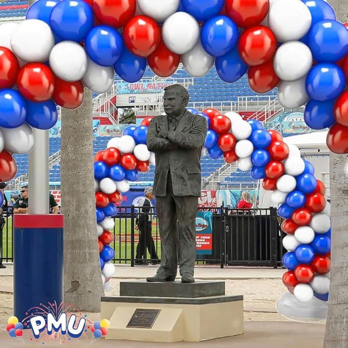 PMU DIY Professional Balloon Arch Deluxe Kit (Patriotic Red, White and Blue) Balloon Garland for Party Decoration, Decoration Kit for Birthday Party, Wedding, Graduation, Baby Shower(41693-61646)Pkg/1