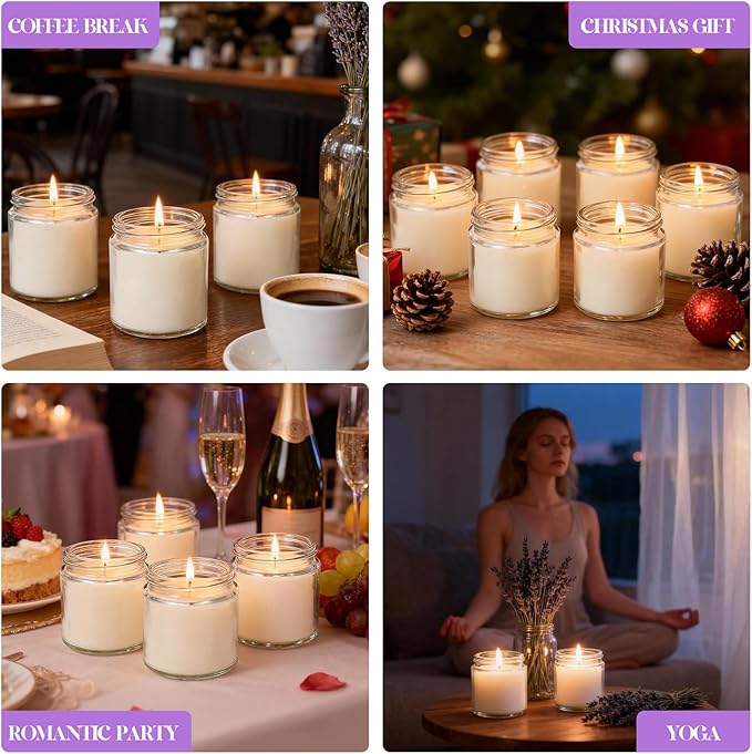 24 PCS 4oz White Soy Wax Candles, Lavender Scented Candle Gift Set, Bulk Wedding Party Favors for Birthday, Anniversary, Housewarming, Corporate Events | Relaxing Aromatherapy Home Decor.