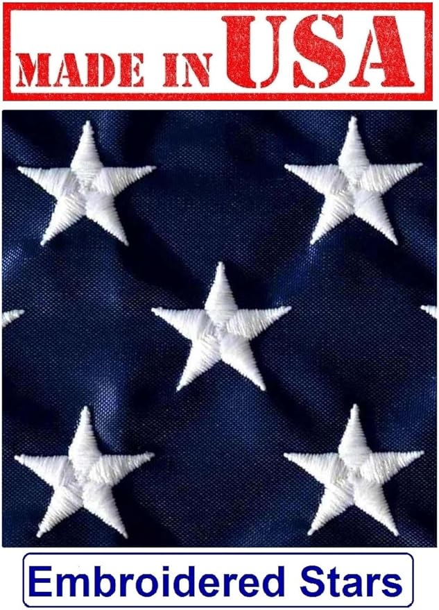 US Flag Factory 7 FT American Flag Indoor Set with Wood Pole - Complete Presentation Set