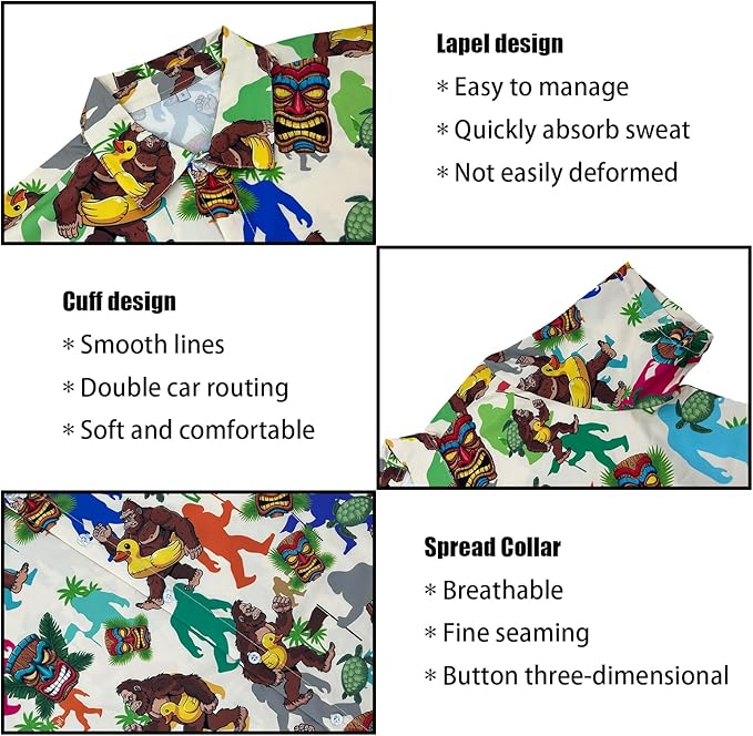Men's Hawaiian Shirt and Shorts Set 2 Piece Beach Outfits with Bucket Hats for Beach Days and Summer Vibes